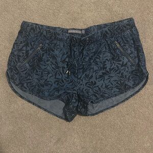 Denim drawstring shorts